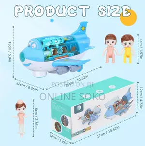 360° Automatic Kids Bump N Go Airplane Toy–Light-Up Universal Airliner
