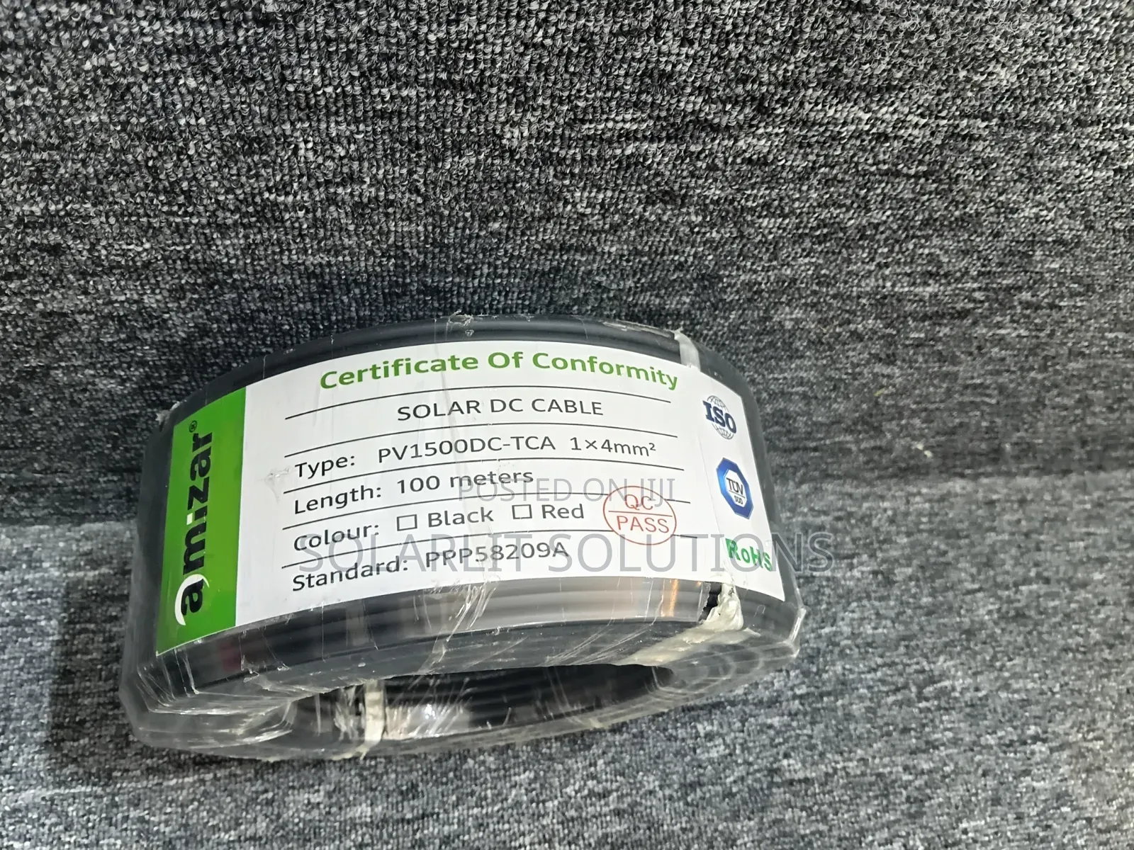Black Solar DC Cable