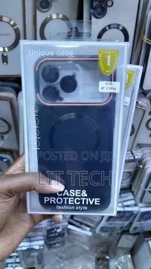 Orange-Trimmed Camera Frame Case for iPhone 17 Pro Max