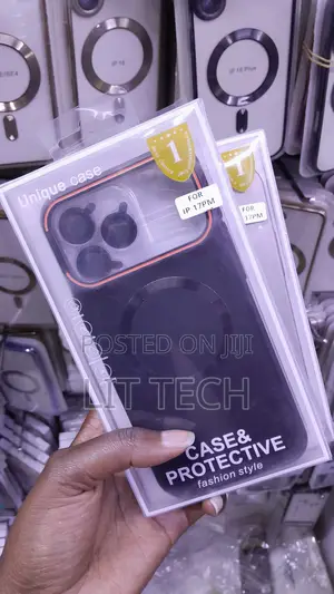 Orange-Trimmed Camera Frame Case for iPhone 17 Pro Max