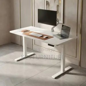 Office Desk; White 1200mm Electric Ergonomic Modern Adjustable Desk