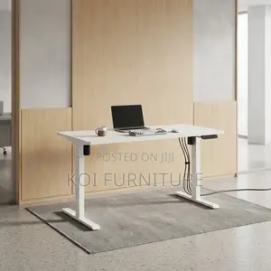 Office Desk; White 1200mm Electric Ergonomic Modern Adjustable Desk