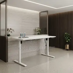 Office Desk; White 1200mm Electric Ergonomic Modern Adjustable Desk