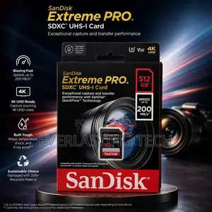 SanDisk Extreme Pro SD Card | 512GB | Up to 200mb/S Read Speed
