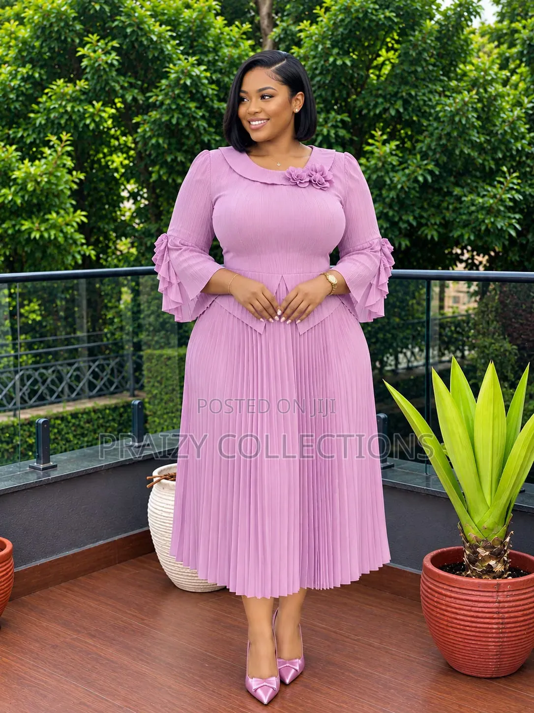 Blossom Grace Miyaki Pleated Maxi Dress