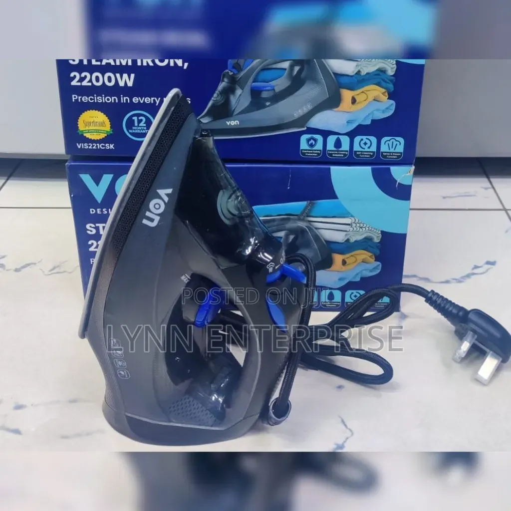 Von Steam Iron Box Black 2200W