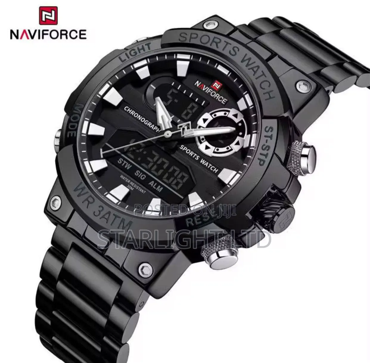 Black NAVIFORCE Luxury Sports Chronograph Watch