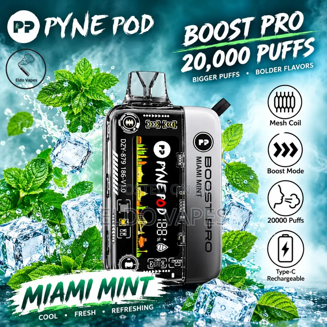 Pyne Pod Boost Pro 20,000 Puffs Vape With Variable Voltage