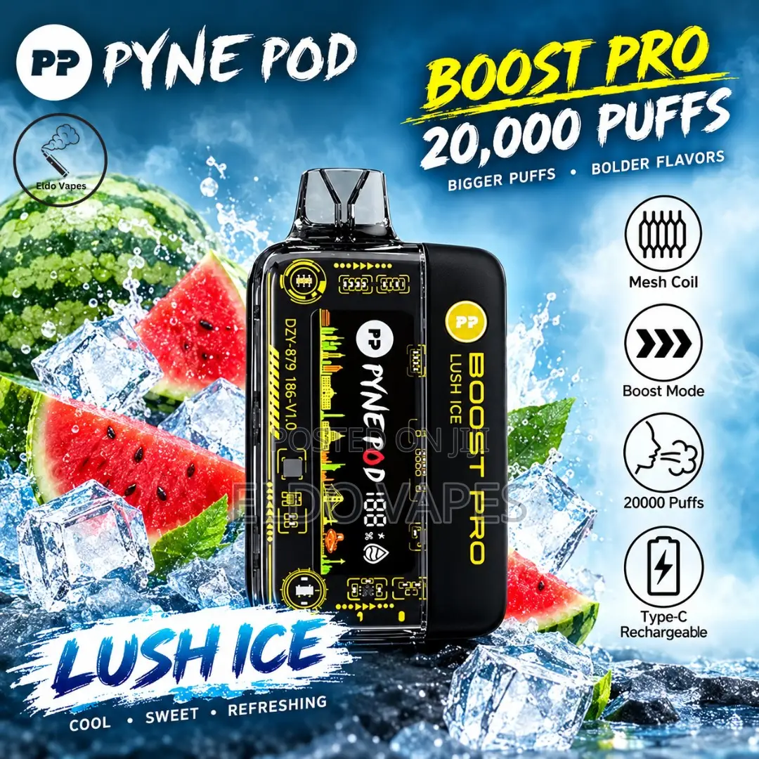 Pyne Pod Boost Pro 20,000 Puffs Vape With Variable Voltage