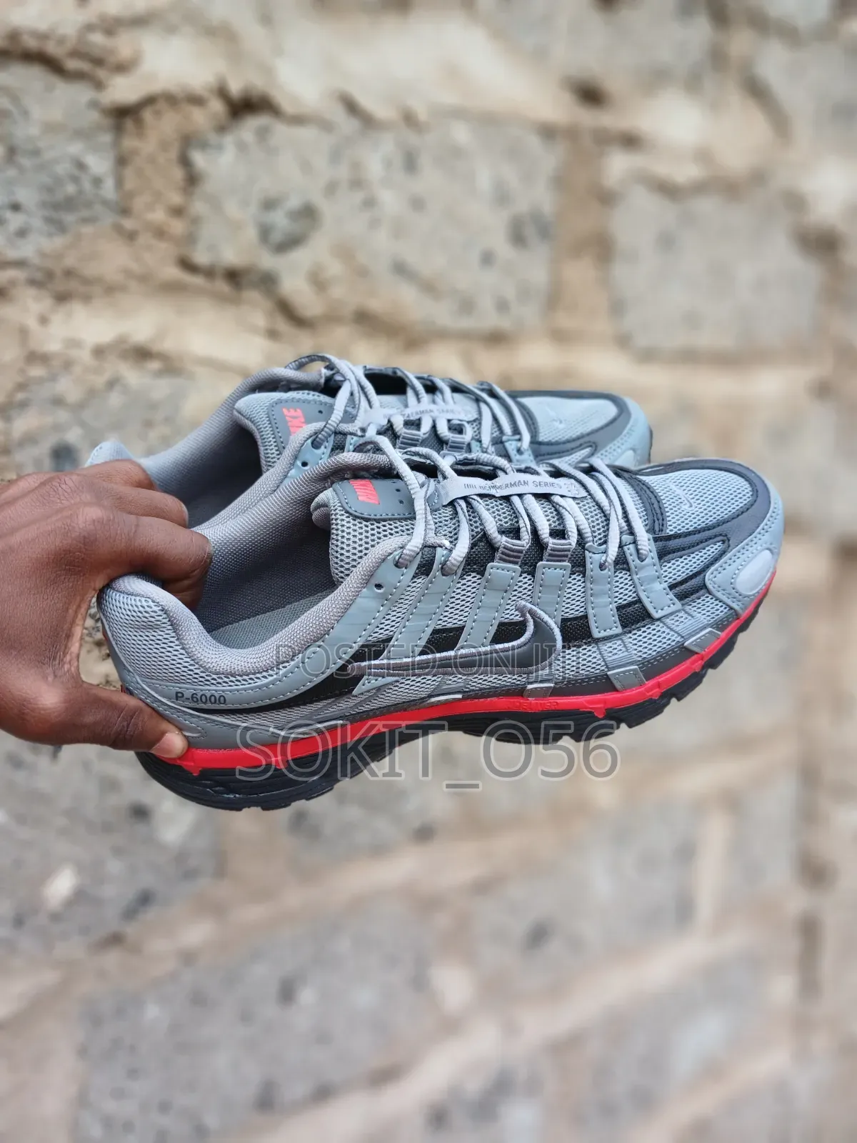 Grey and Black Nike P-6000 Sneaker