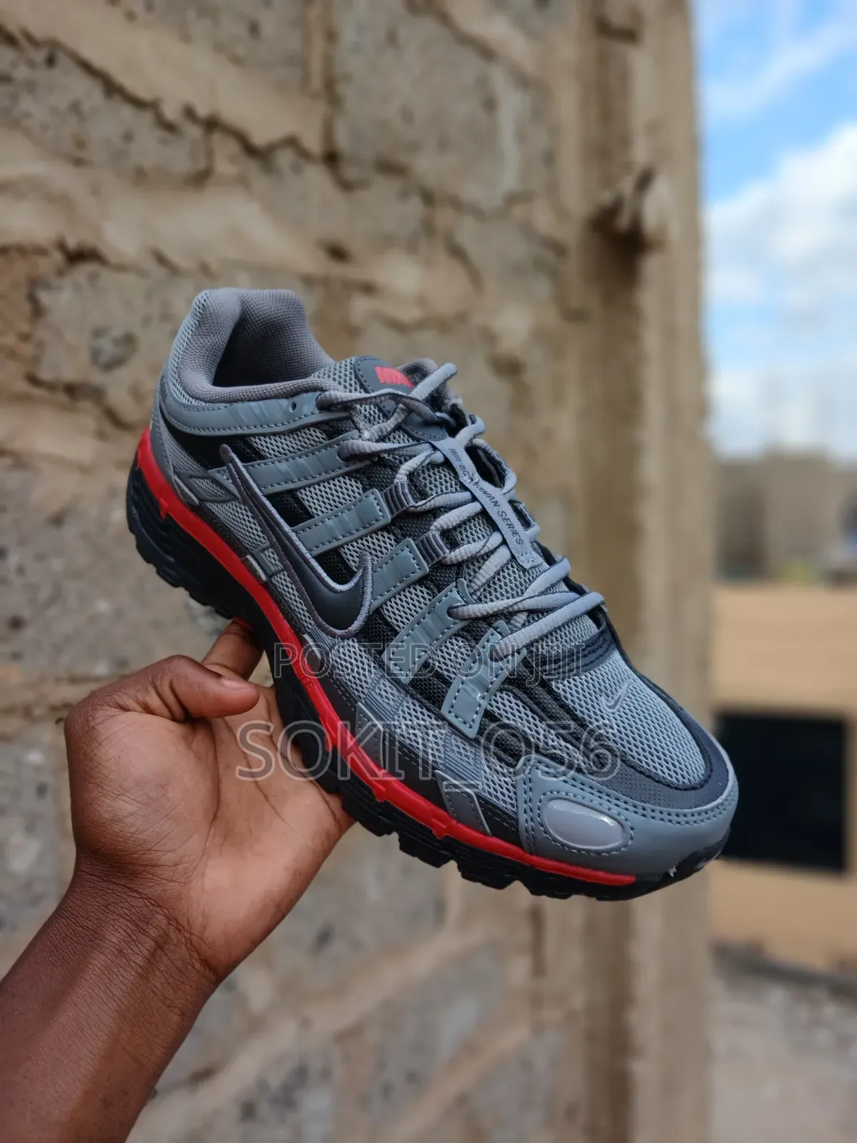 Grey and Black Nike P-6000 Sneaker
