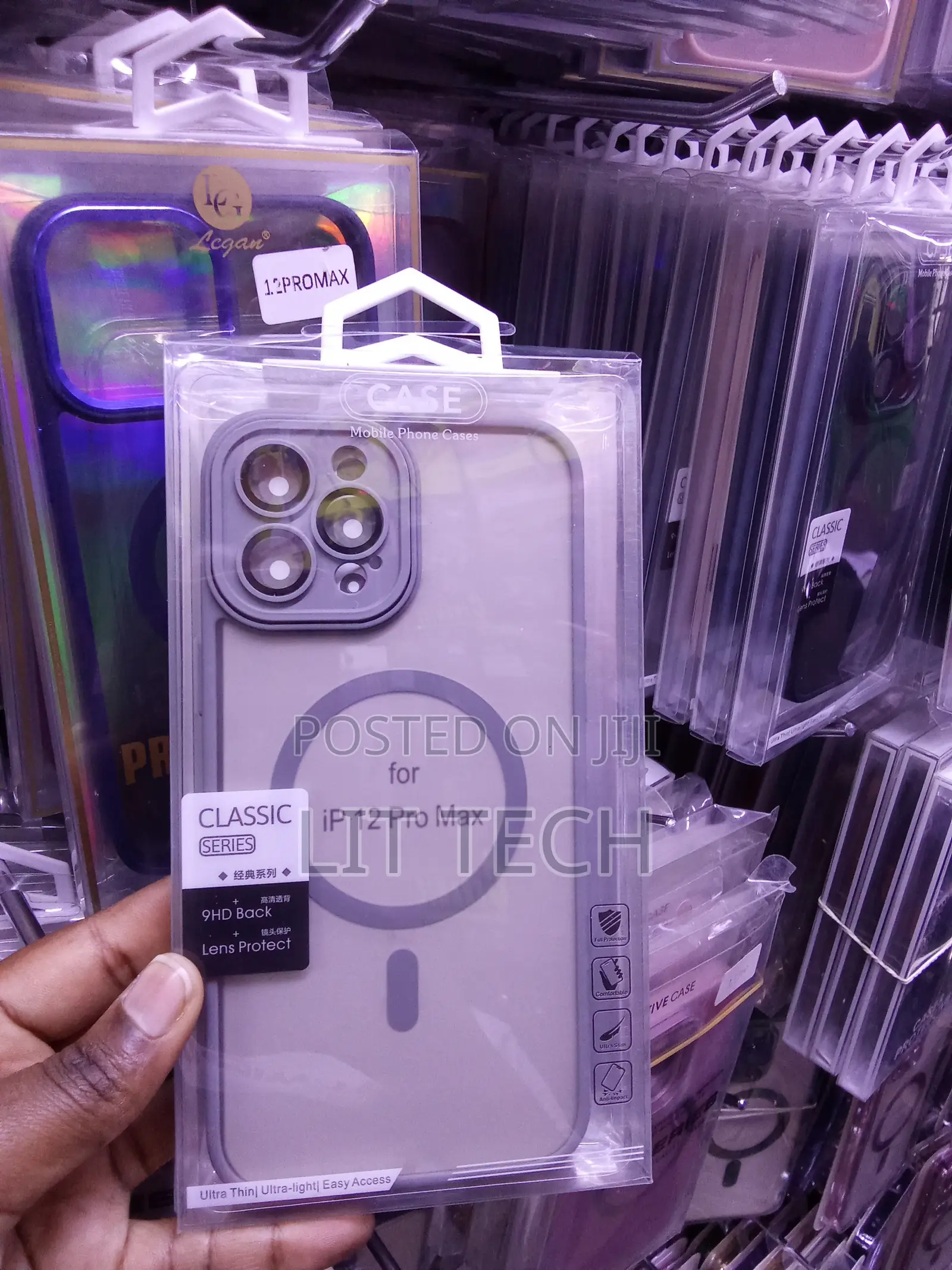 Grey Classic MagSafe Transluscent Case Designed for iP 12 Pro Max