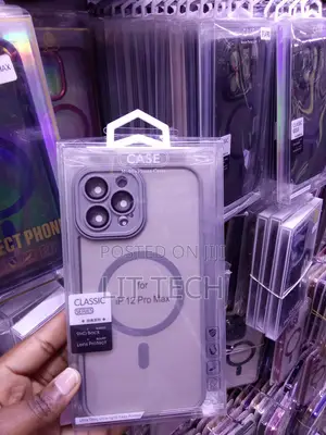 Grey Classic MagSafe Transluscent Case Designed for iP 12 Pro Max