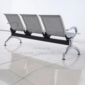 Modern Silver 3-Seater Non Padded Waiting Bench Ht4