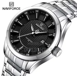NAVIFORCE 8032 Classic Black Steel Executive Edition Male Clock