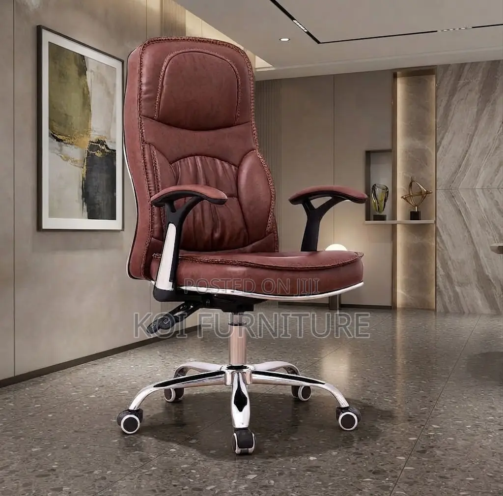 Office Chairs; Recliner Brown Leather Modern Chairs