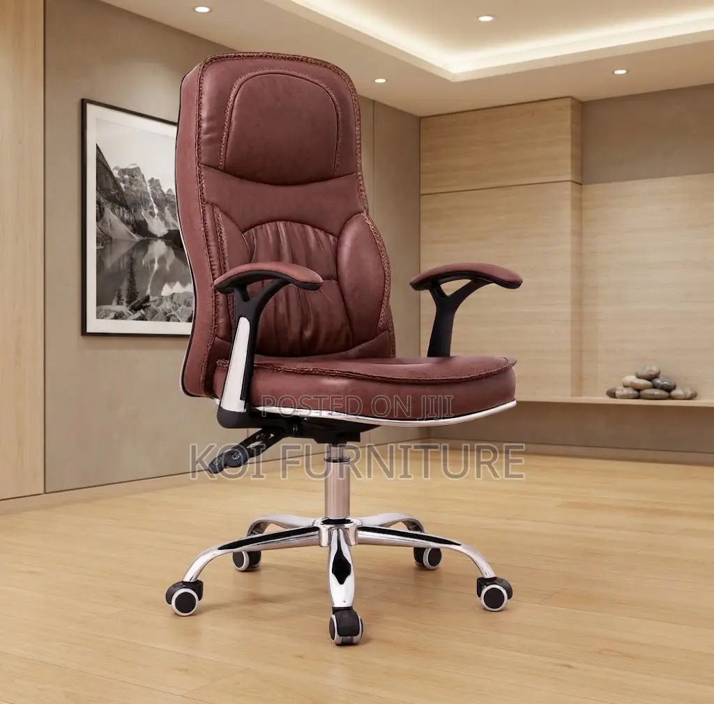 Office Chairs; Recliner Brown Leather Modern Chairs
