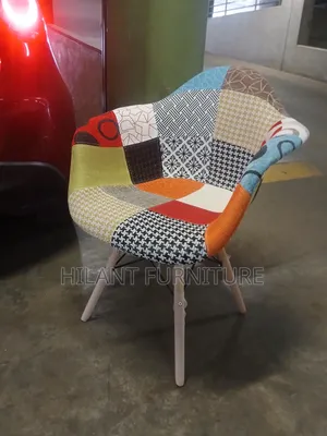 Modern Patchwork Fabric Accent Armchair / Bistro Chair