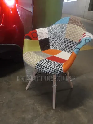 Modern Patchwork Fabric Accent Armchair / Bistro Chair