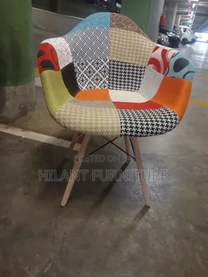 Modern Patchwork Fabric Accent Armchair / Bistro Chair