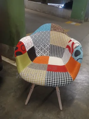Modern Patchwork Fabric Accent Armchair / Bistro Chair