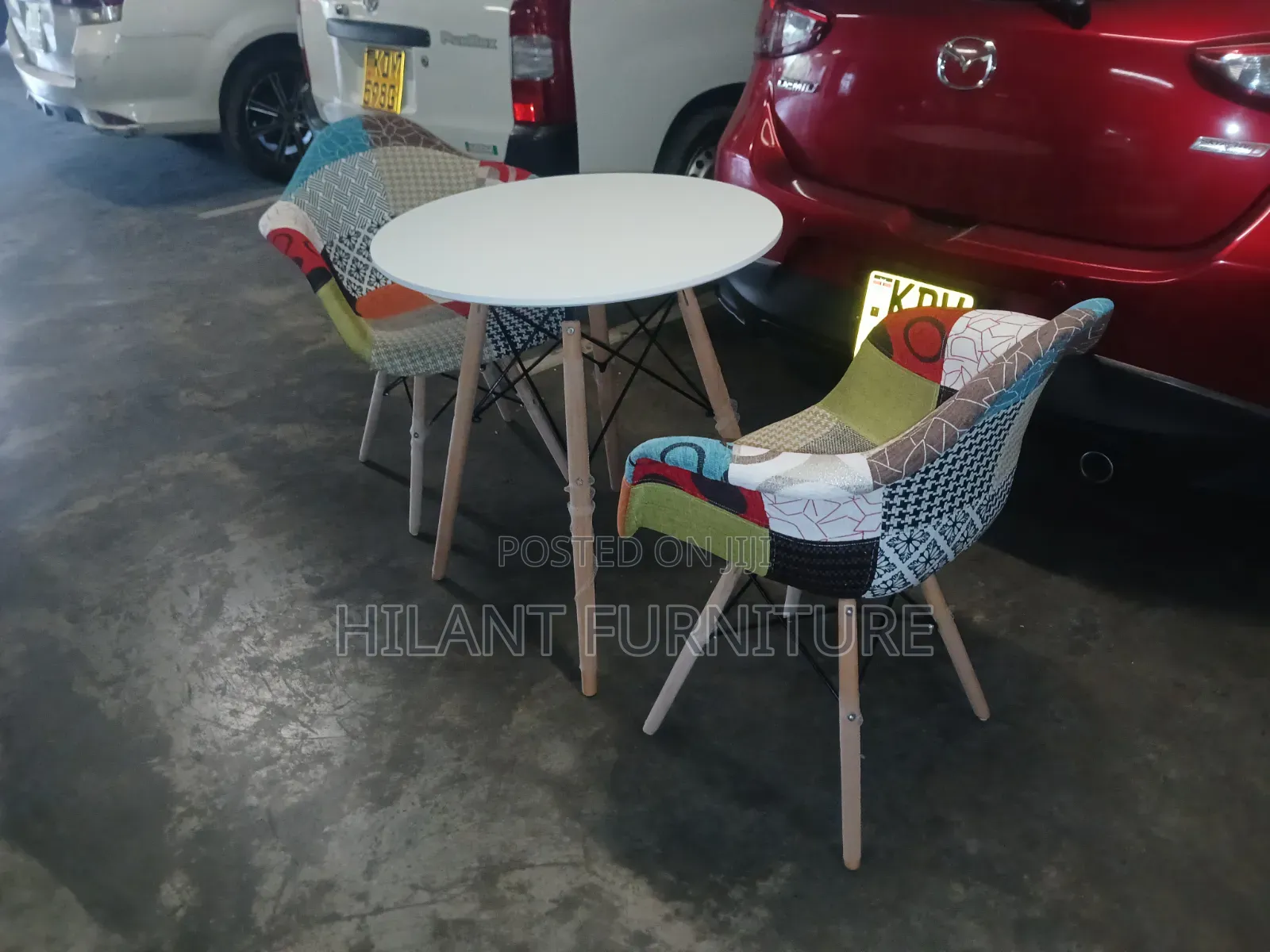 Modern 2-Seater Patchwork Café Dining Set / Two-Seater Bistro Set