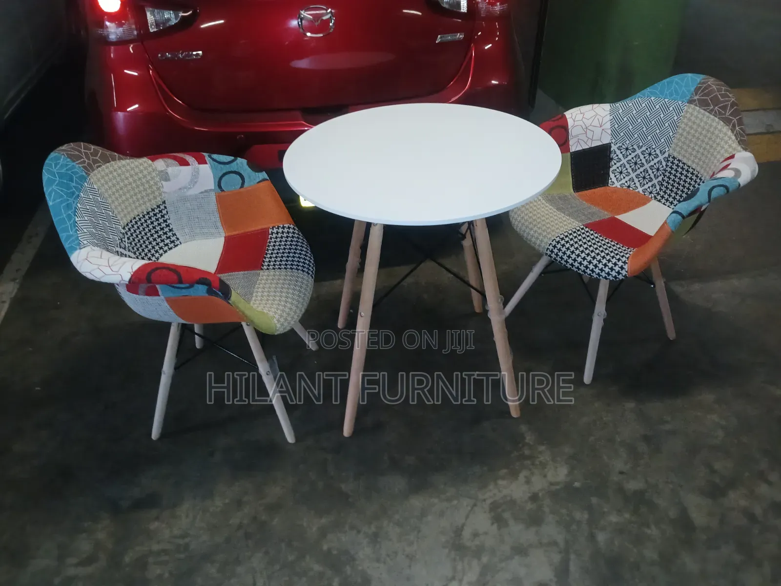 Modern 2-Seater Patchwork Café Dining Set / Two-Seater Bistro Set