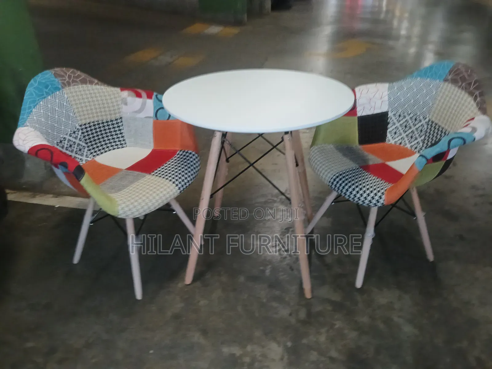 Modern 2-Seater Patchwork Café Dining Set / Two-Seater Bistro Set