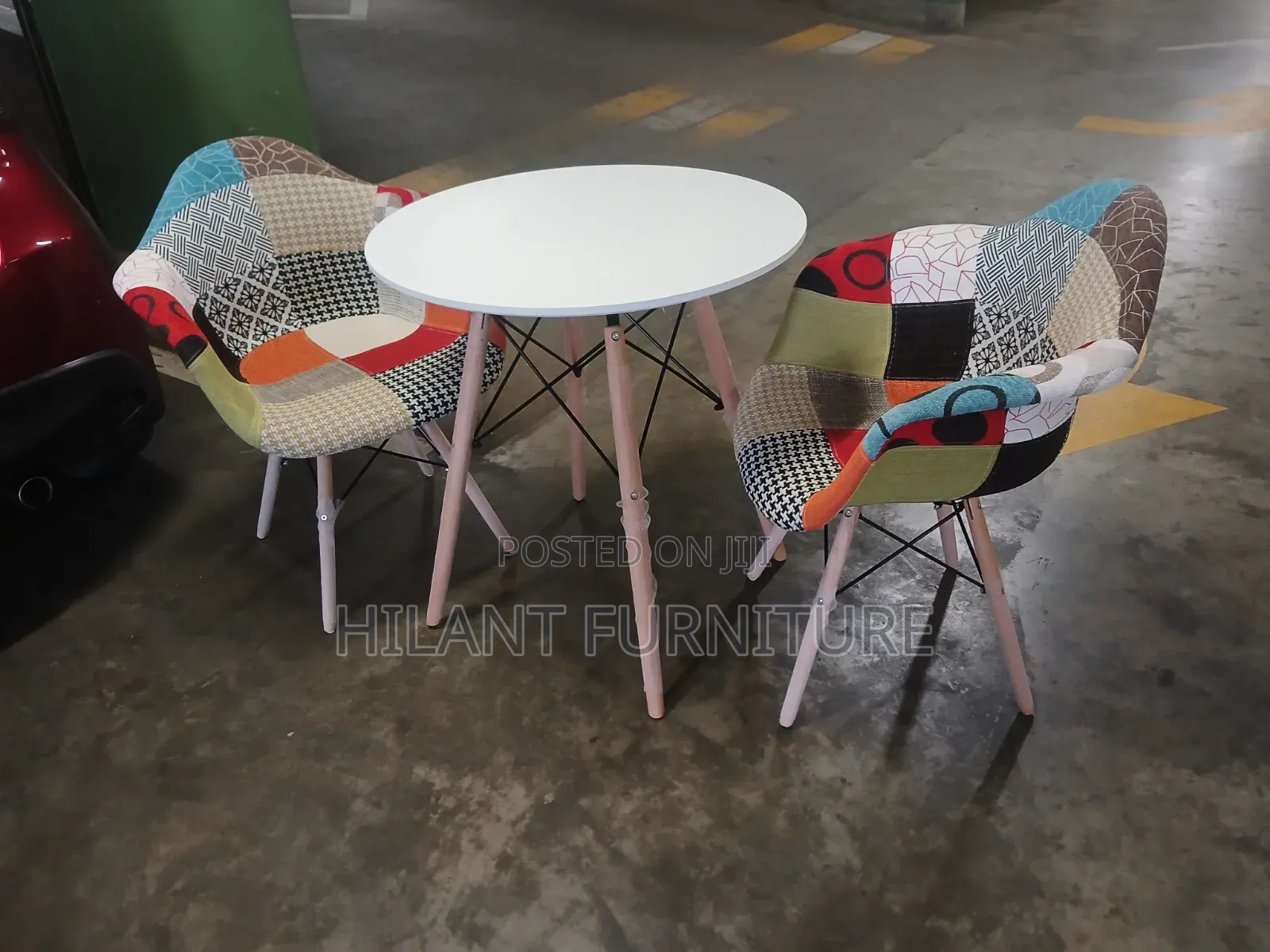 Modern 2-Seater Patchwork Café Dining Set / Two-Seater Bistro Set