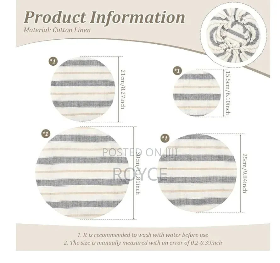4pcs Cloth Bowl Covers
