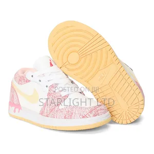 Kids’ Pink White Retro High-Top Sneakers 24-37