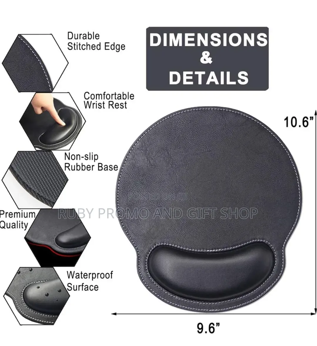 Mouse Pad Leather With Wrist Rest Support