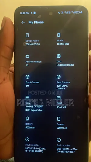 Tecno Pop 8 64 GB Blue