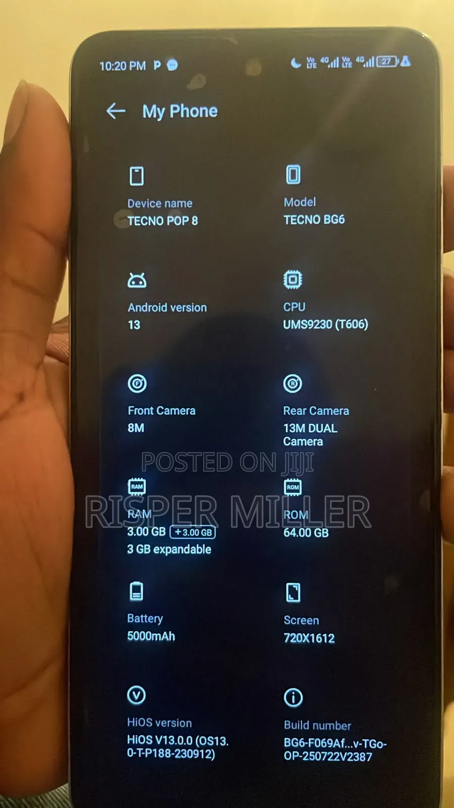 Tecno Pop 8 64 GB Blue
