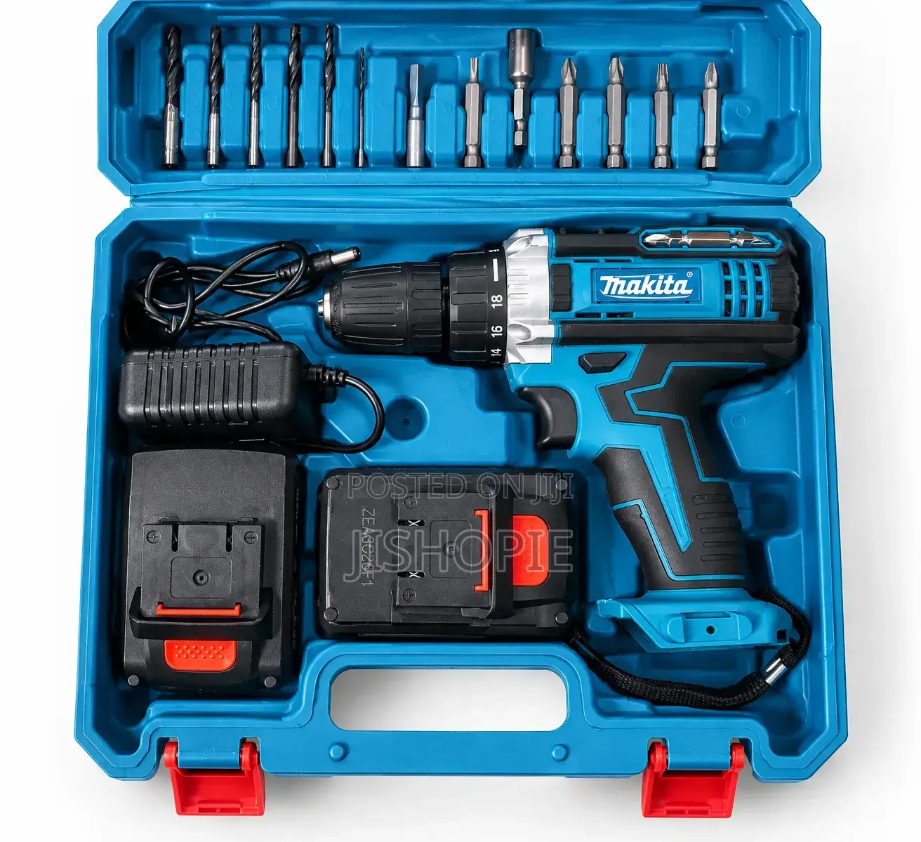 Rechargeable Cordless Impact Drill Set With 2 Batteries