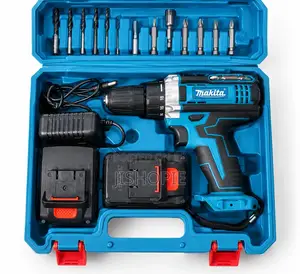 Rechargeable Cordless Impact Drill Set With 2 Batteries