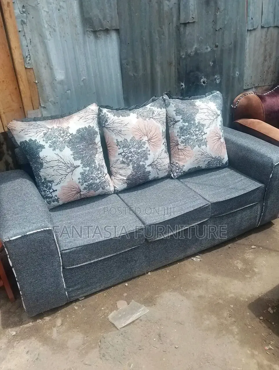 Grey 3 Seater Sofa + Payment After Delivery