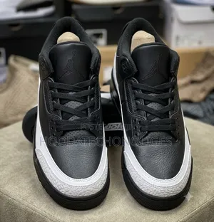 Black and White Nike Air Jordan 3 Retro X Fragment Design Sneaker