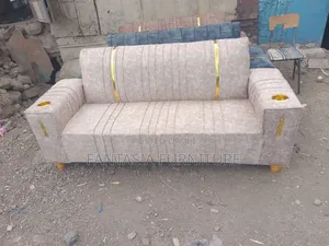 3 Seater Beige Sofa Cup Holders Included