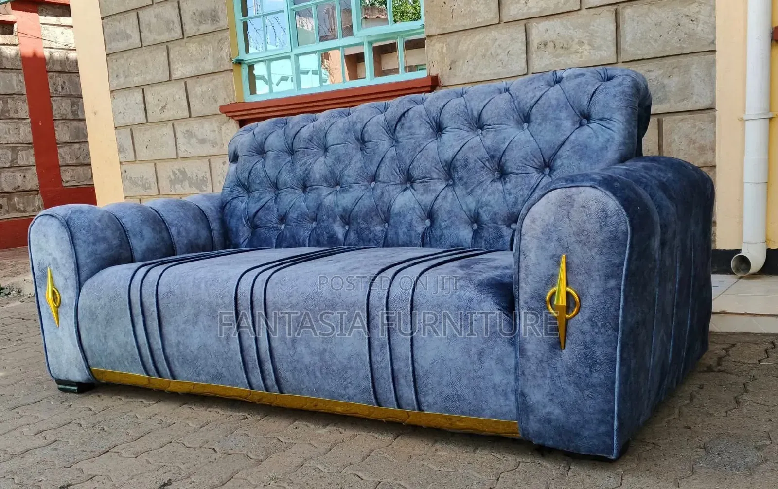 3 Seater Blue Clean Chester Sofa