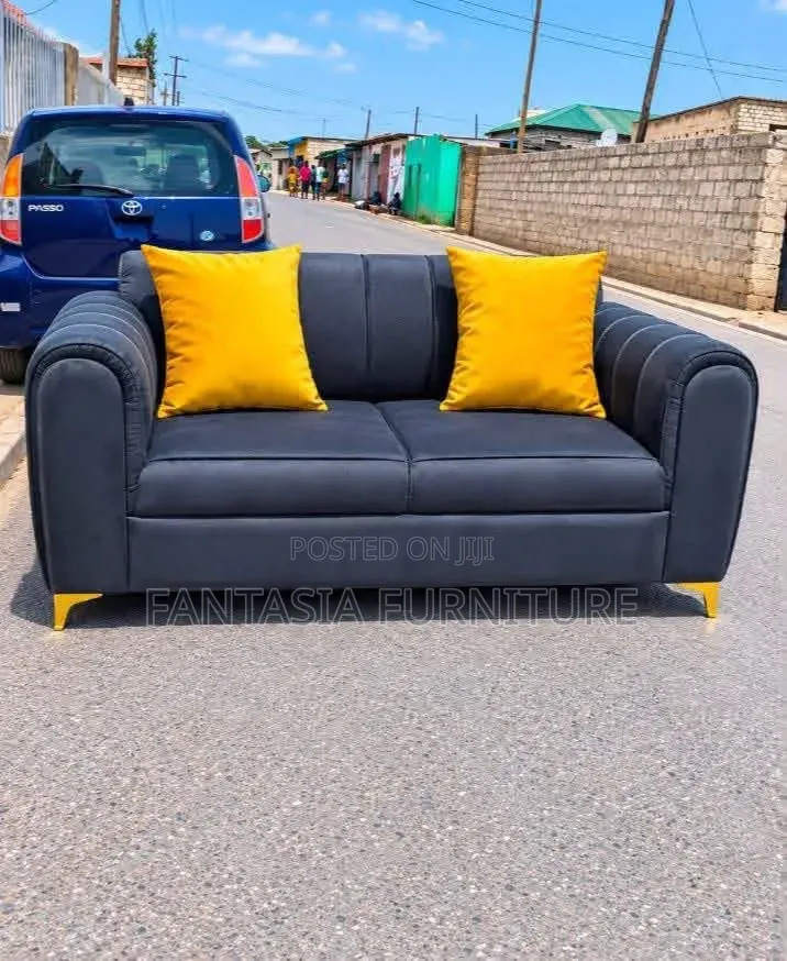 2 Seater Dark Sofa. (Soft Fabric)