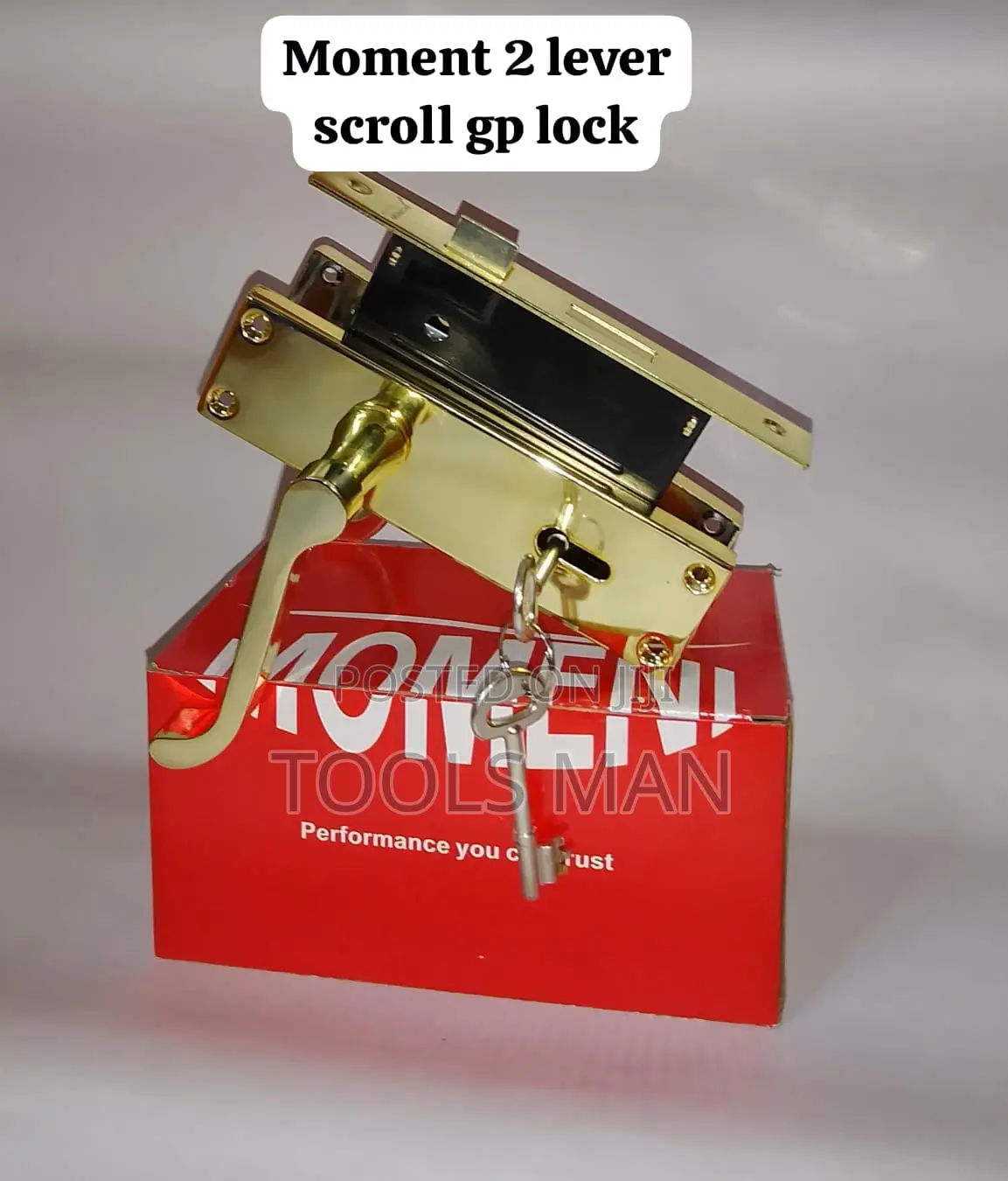 Moment 2 Lever Scroll GP Lock - Brass Door Handle Lock Set