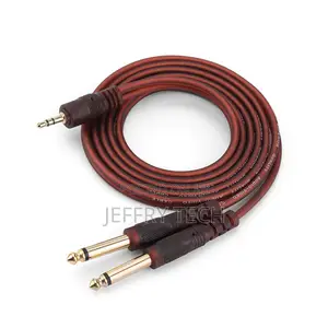 3.5mm to Dual 6.5mm Audio Cable 1 to 2 Splitter Adapter for Mixing Co