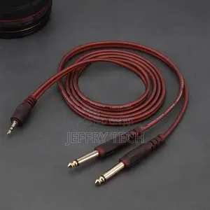 3.5mm to Dual 6.5mm Audio Cable 1 to 2 Splitter Adapter for Mixing Co
