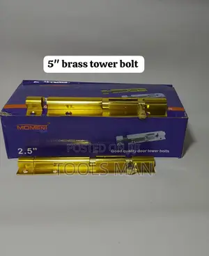5" Momeni Brass Tower Bolt - Heavy Duty Bathroom Door Lock