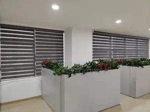 Grey Zebra Roller Blinds - Modern Dual Layer Window Shades Per SQM