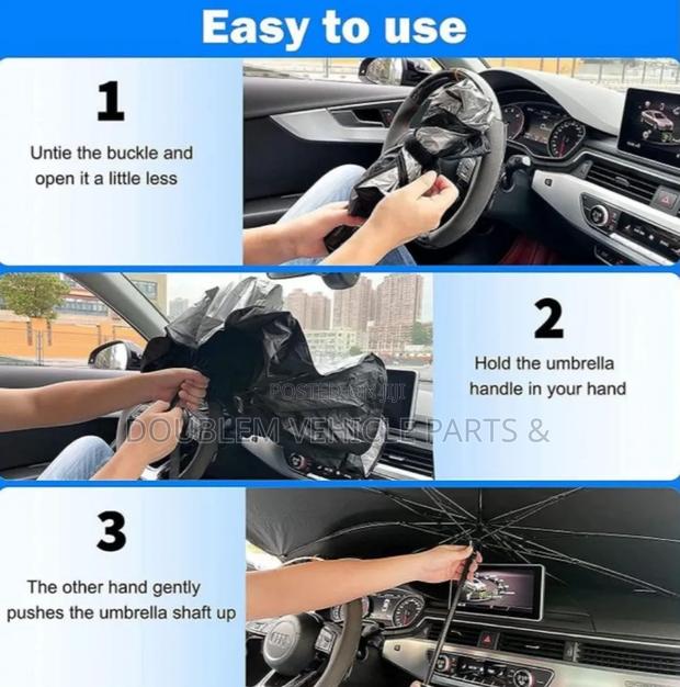 Car Windshield/Windscreen Sunshade/Visor Umbrella Foldable Universal - thumbnail 6