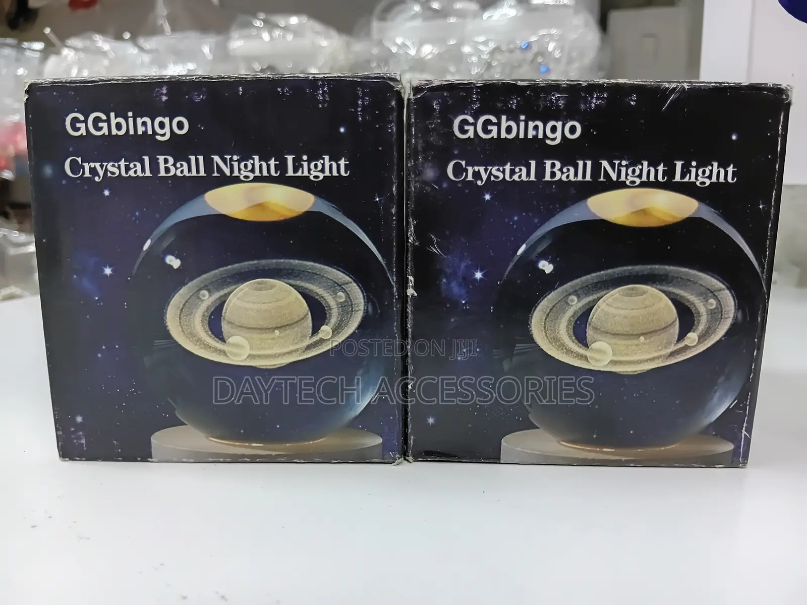 WakeView 3D Laser Engraved Saturn Galaxy Crystal Ball Lamp