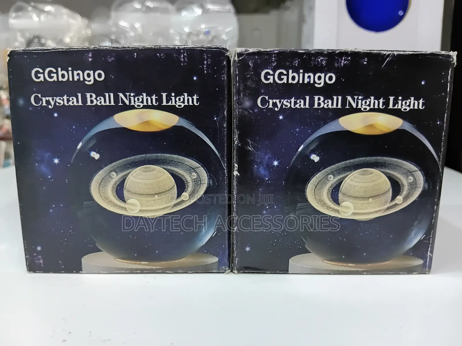 WakeView 3D Laser Engraved Saturn Galaxy Crystal Ball Lamp