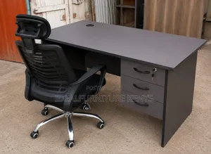 1.2m Gray Desk and Office Chair